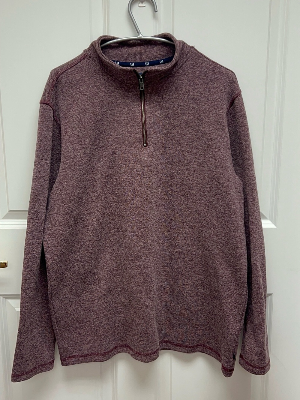 Gap Men's Heather Burgundy Half Zip Pullover Size XL